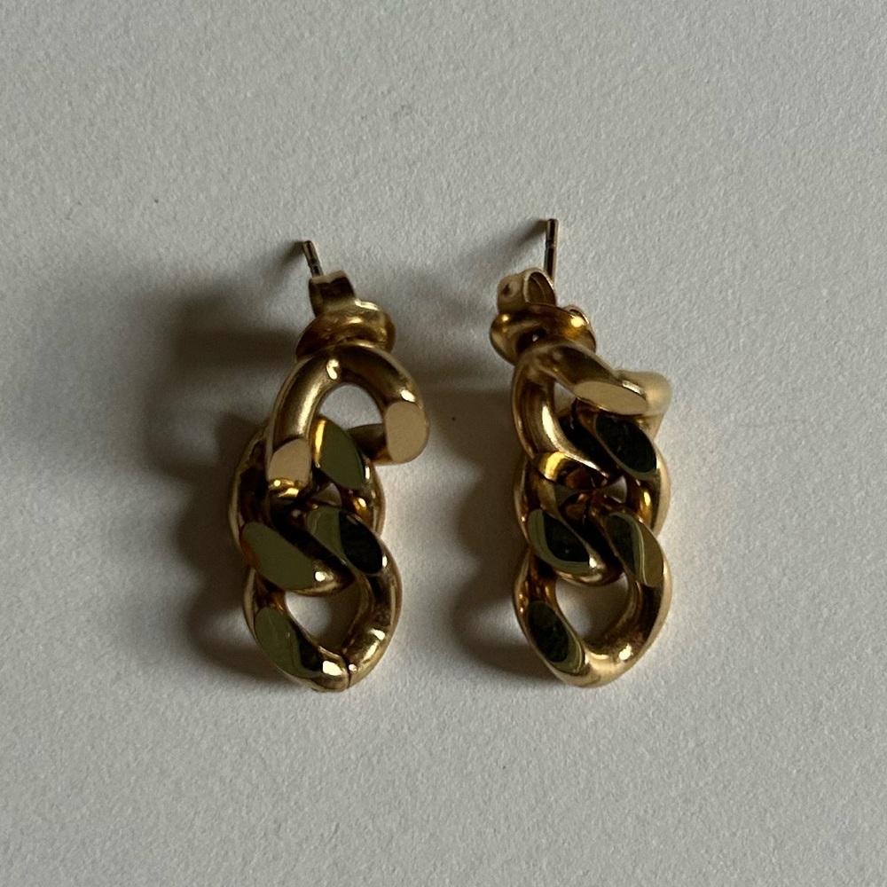 Gold chain earrings